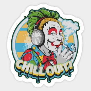 Chill Out: Hip Hop Clown Art Piece Sticker